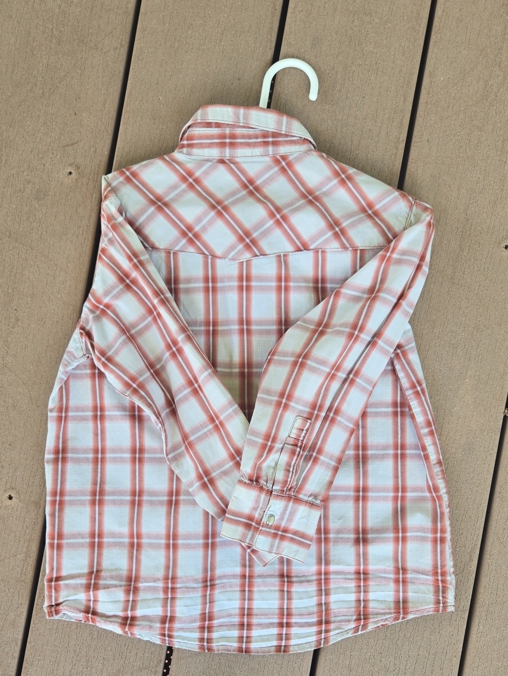 Old Navy Pink and White Plaid Button-Down Shirt - Picture 3 of 3
